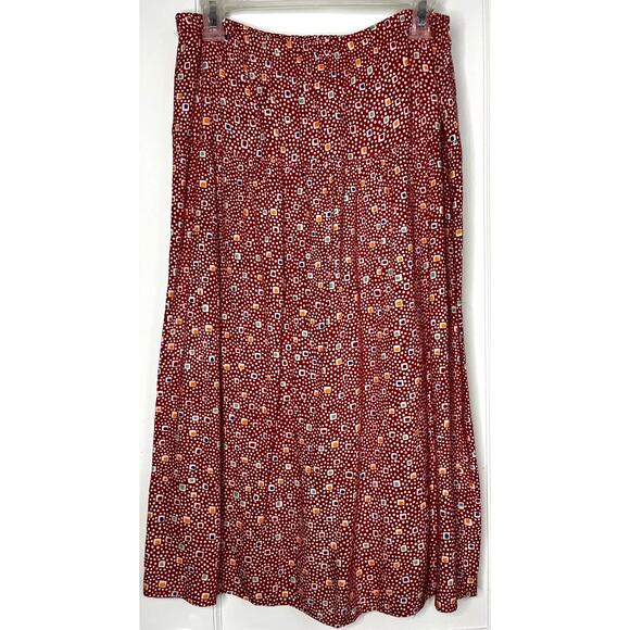 Vintage 80s Broadway Place Red White Geometric Polka Dot Skirt Medium Large Fun - Picture 1 of 4